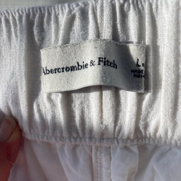 Abercrombie & Fitch White Wide Leg Pants with High Waist and Pleats - Picture 2 of 12